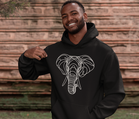 Duwweltjie® Wildline - Elephant Men's Hoodie
