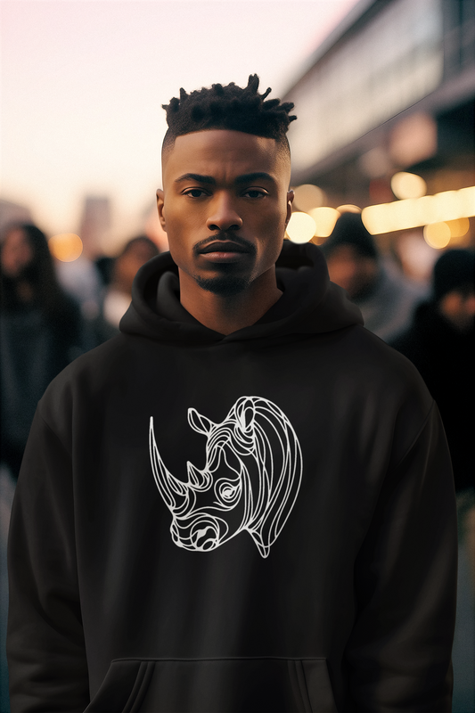 Duwweltjie® Wildline - Rhino Men's Hoodie