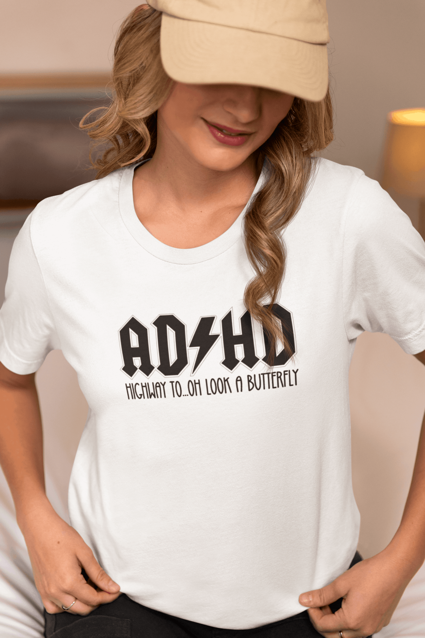 Duwweltjie® Foolstop - "ADHD Highway to...oh look a butterfly" Women's T-Shirt - Duwweltjie