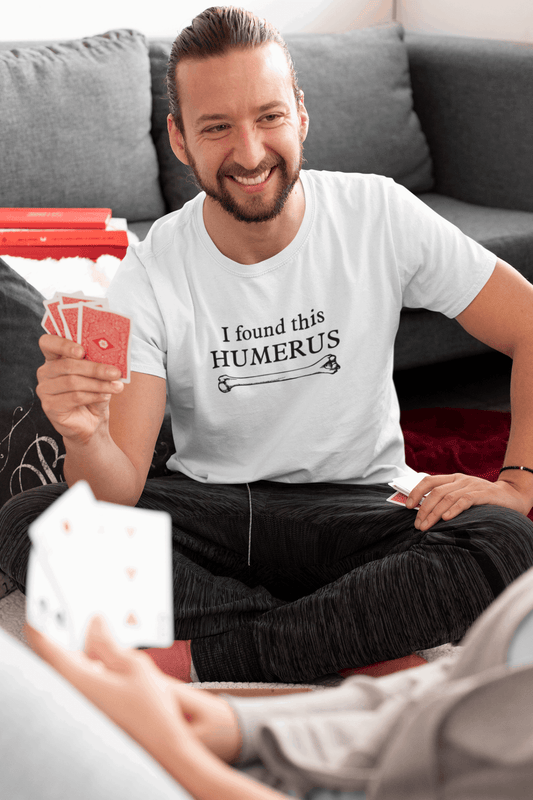 Duwweltjie® Foolstop - "I Found This Humerus" Men's T-Shirt - Duwweltjie