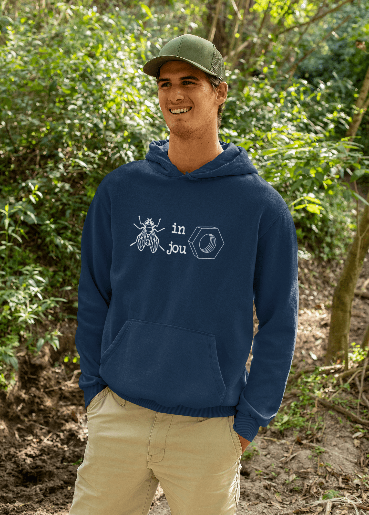 Duwweltjie® Foolstop - "Vlieg in jou moer" Men's Hoodie - Duwweltjie