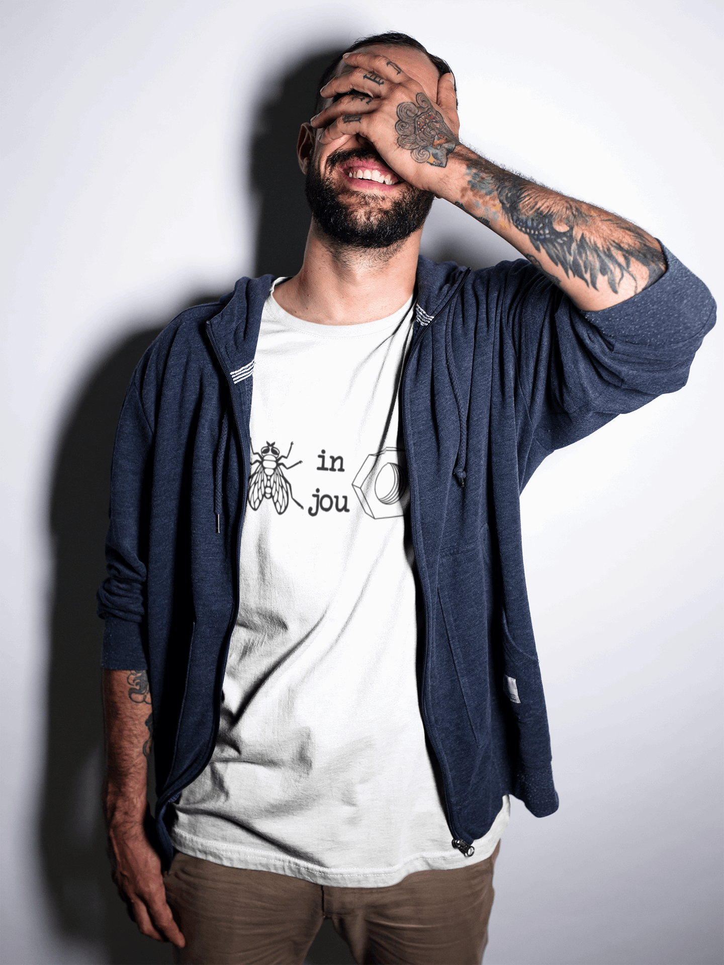 Duwweltjie® Foolstop - "Vlieg in jou moer" Men's T-Shirt - Duwweltjie