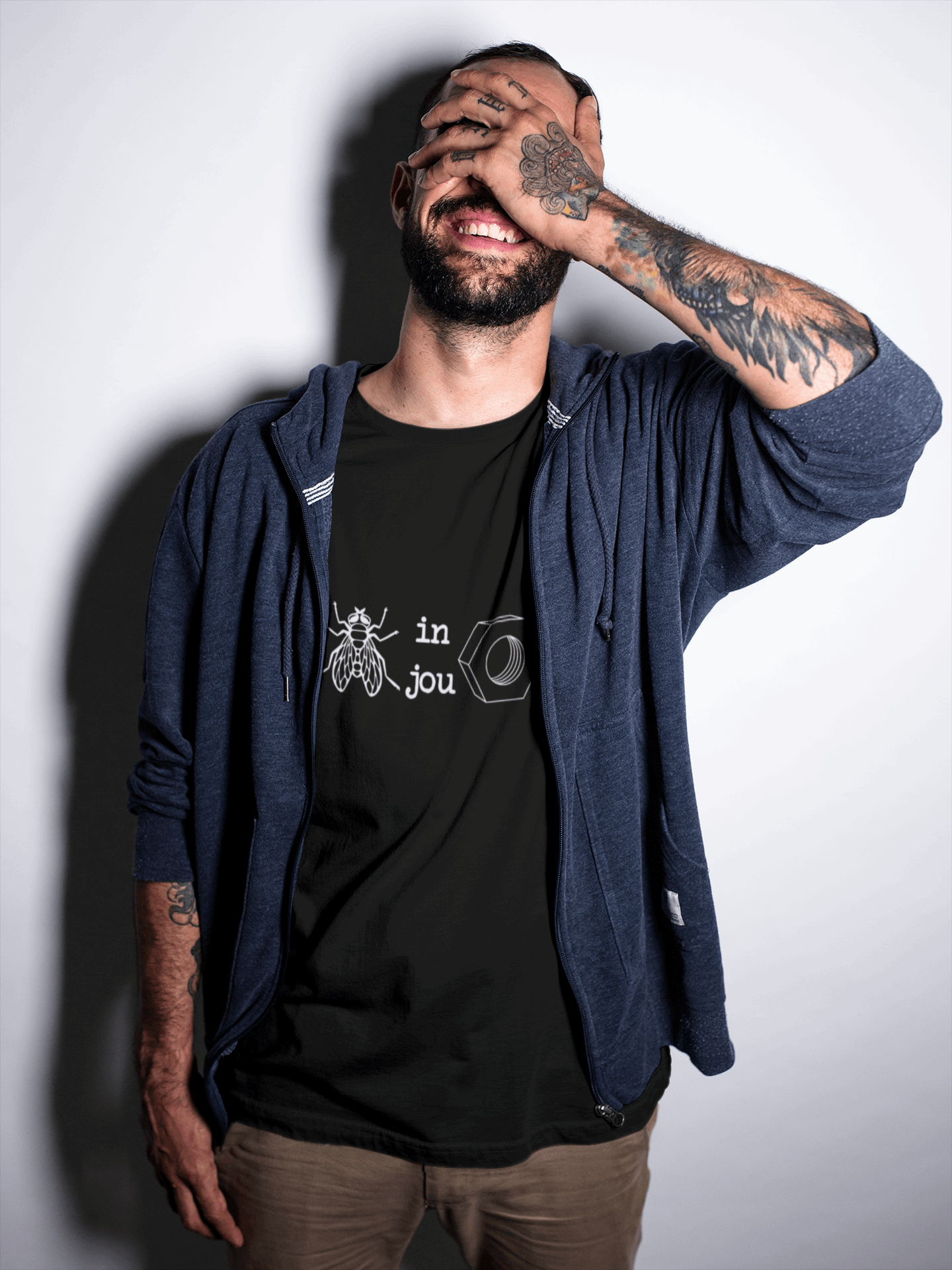 Duwweltjie® Foolstop - "Vlieg in jou moer" Men's T-Shirt - Duwweltjie