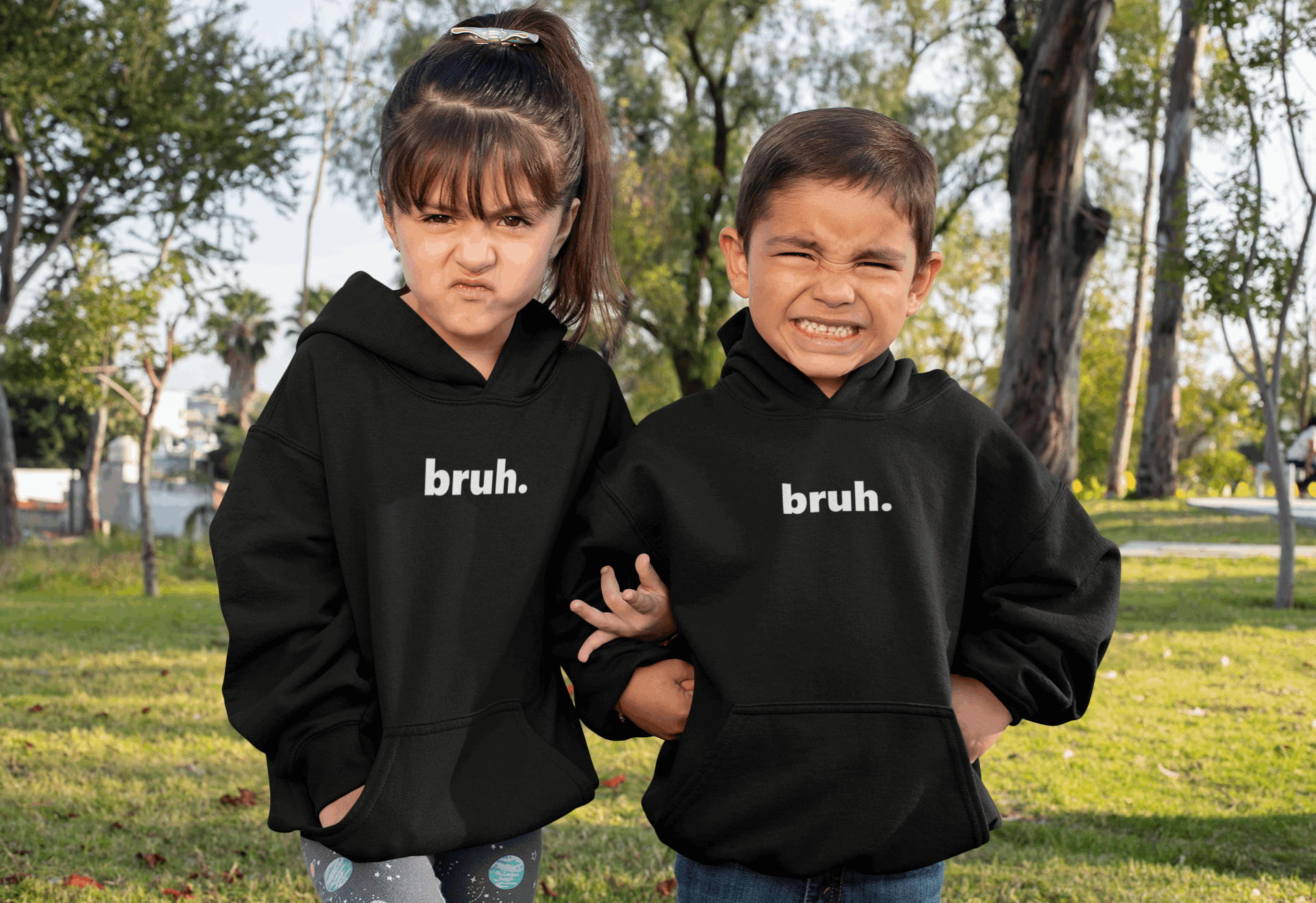 Duwweltjie® Kids - "Bruh." Hoodie - Duwweltjie