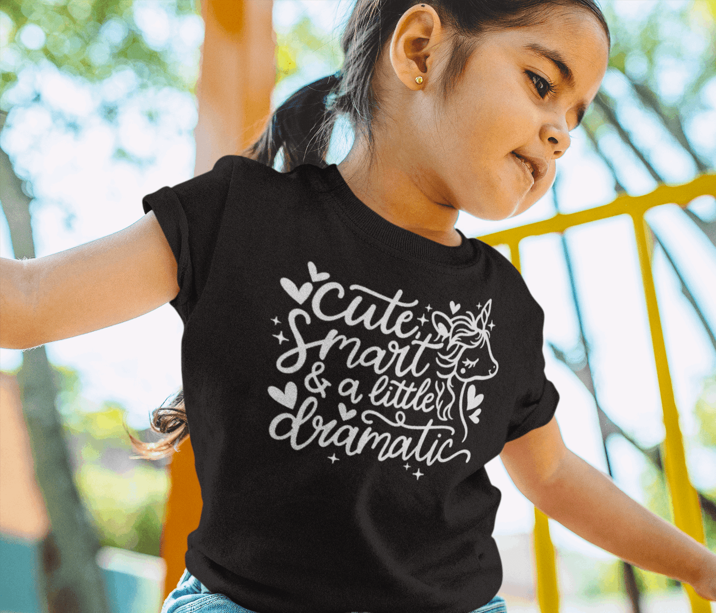 Duwweltjie® Kids - Cute, Smart and a little dramatic Kids T-Shirt - Duwweltjie