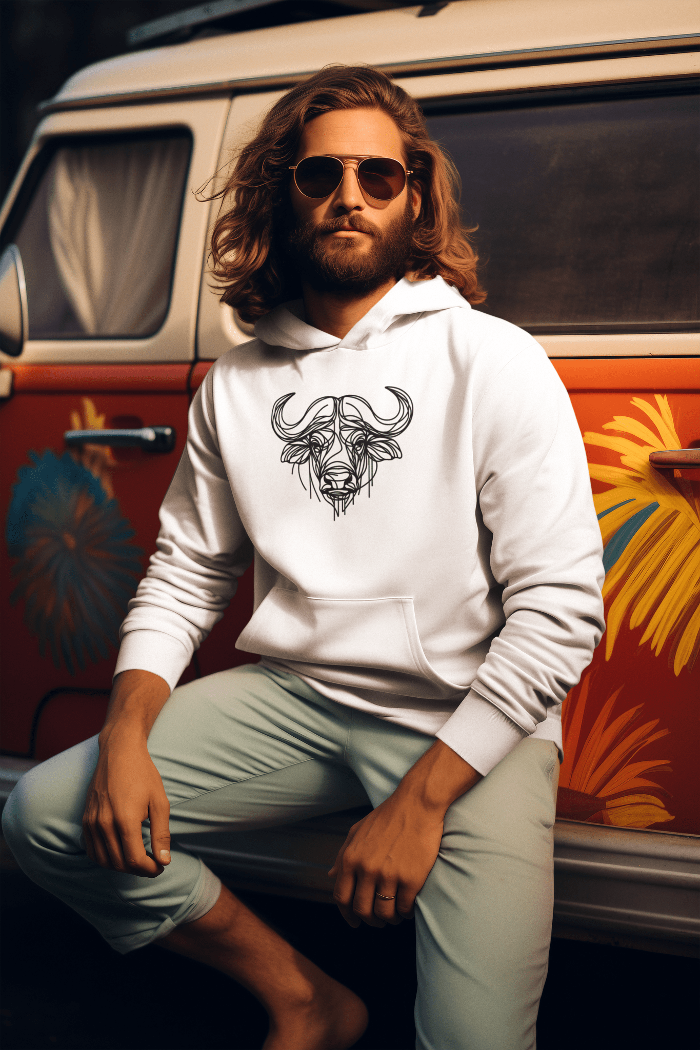 Duwweltjie® Wildline - Buffalo Men's Hoodie - Duwweltjie