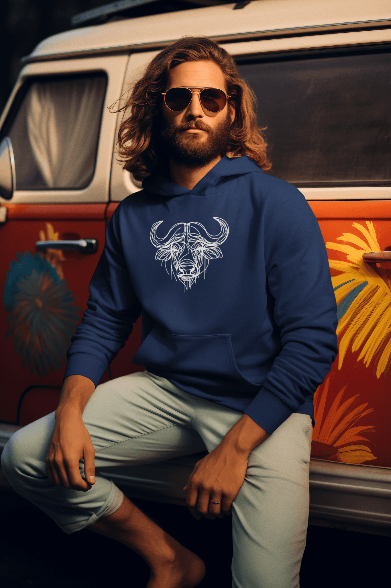 Duwweltjie® Wildline - Buffalo Men's Hoodie - Duwweltjie