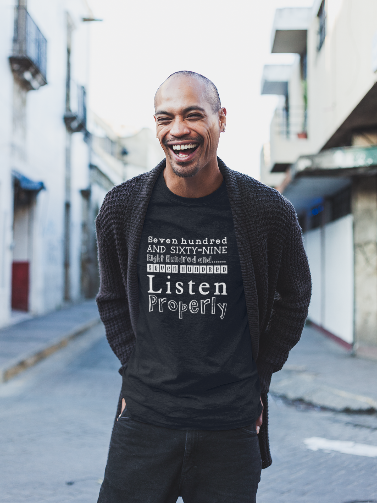 Duwweltjie® Foolstop - "Listen Properly" Men's T-Shirt