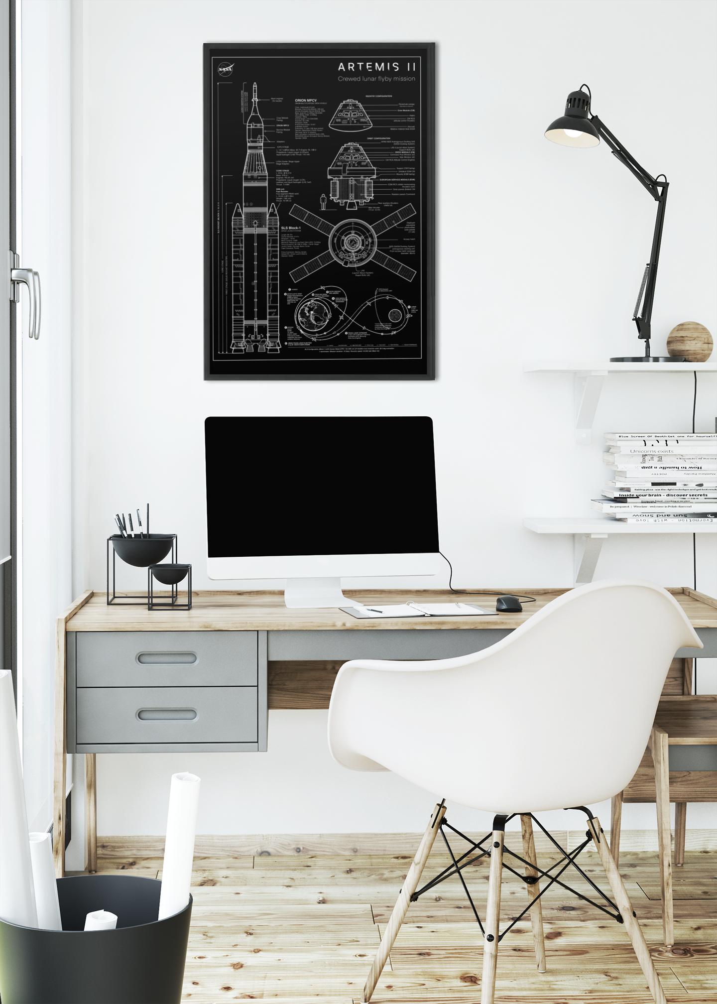 Artemis II Blueprint Poster – A3