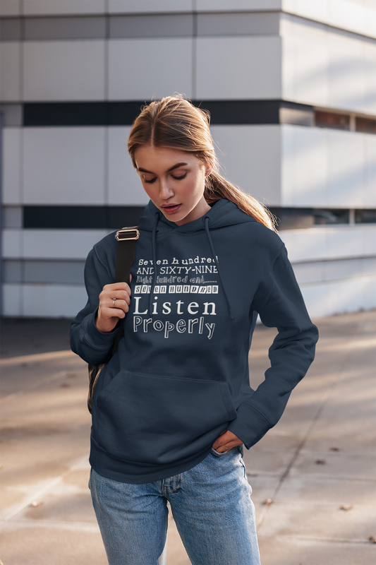 Duwweltjie® Foolstop - "Listen Properly" Women's Hoodie