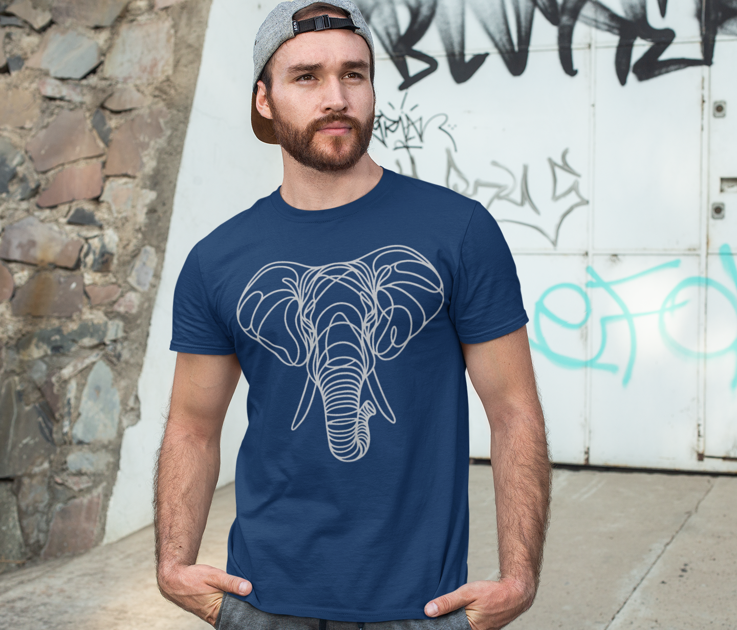 Duwweltjie® Wildline - Elephant Men's T-Shirt