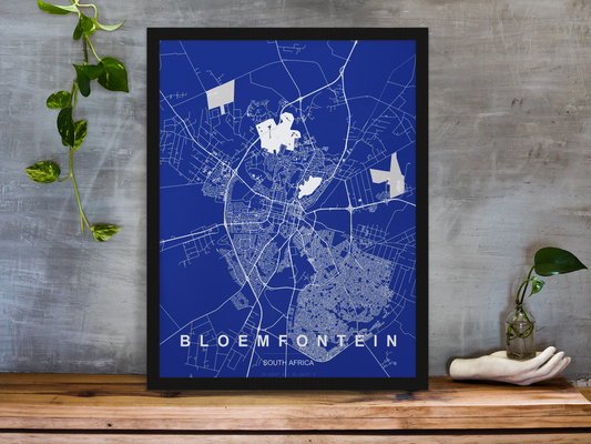 Custom City Map Blueprint Poster – A3
