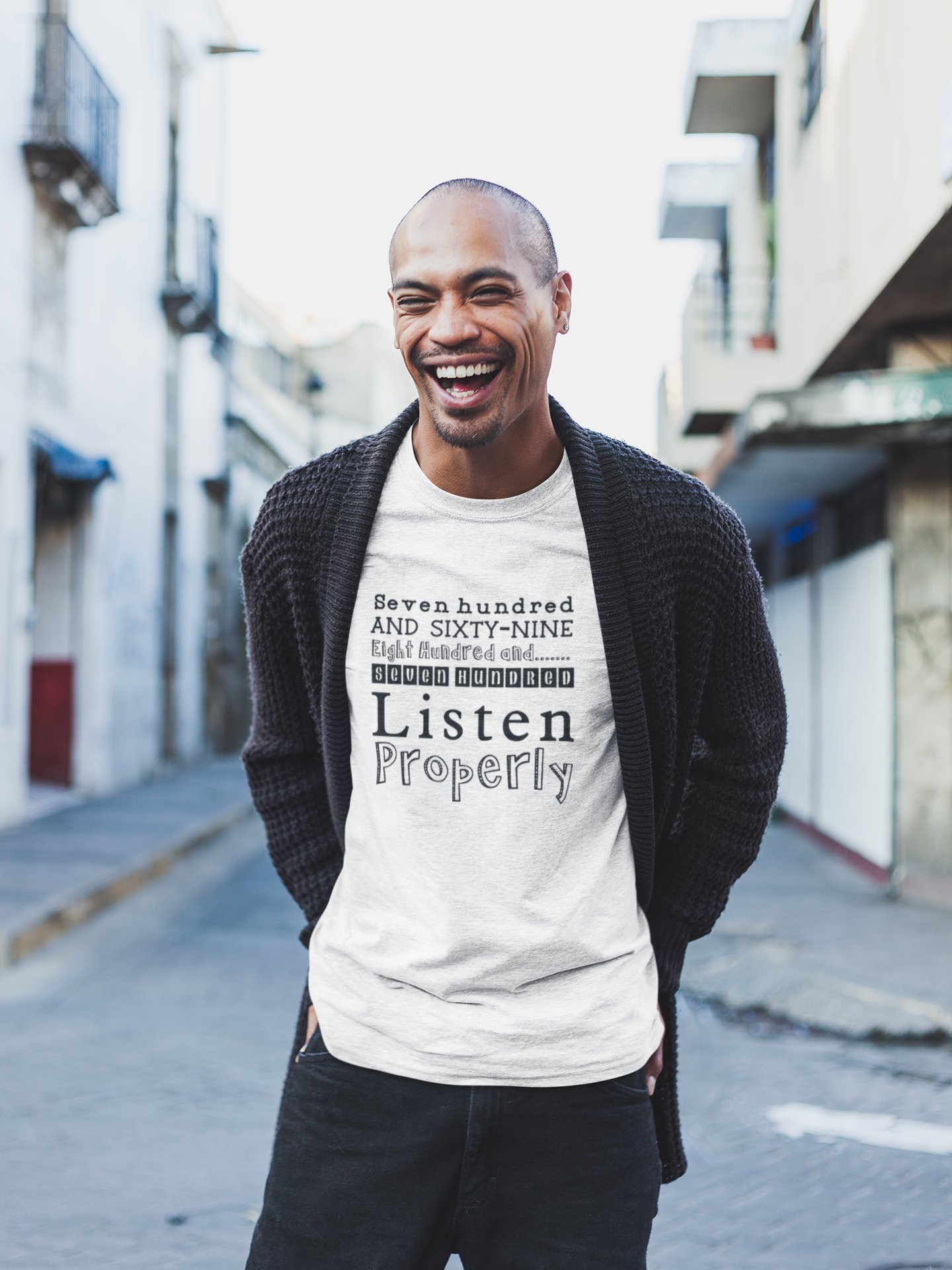 Duwweltjie® Foolstop - "Listen Properly" Men's T-Shirt