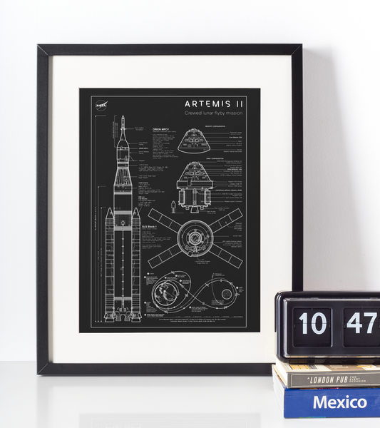 Artemis II Blueprint Poster – A3